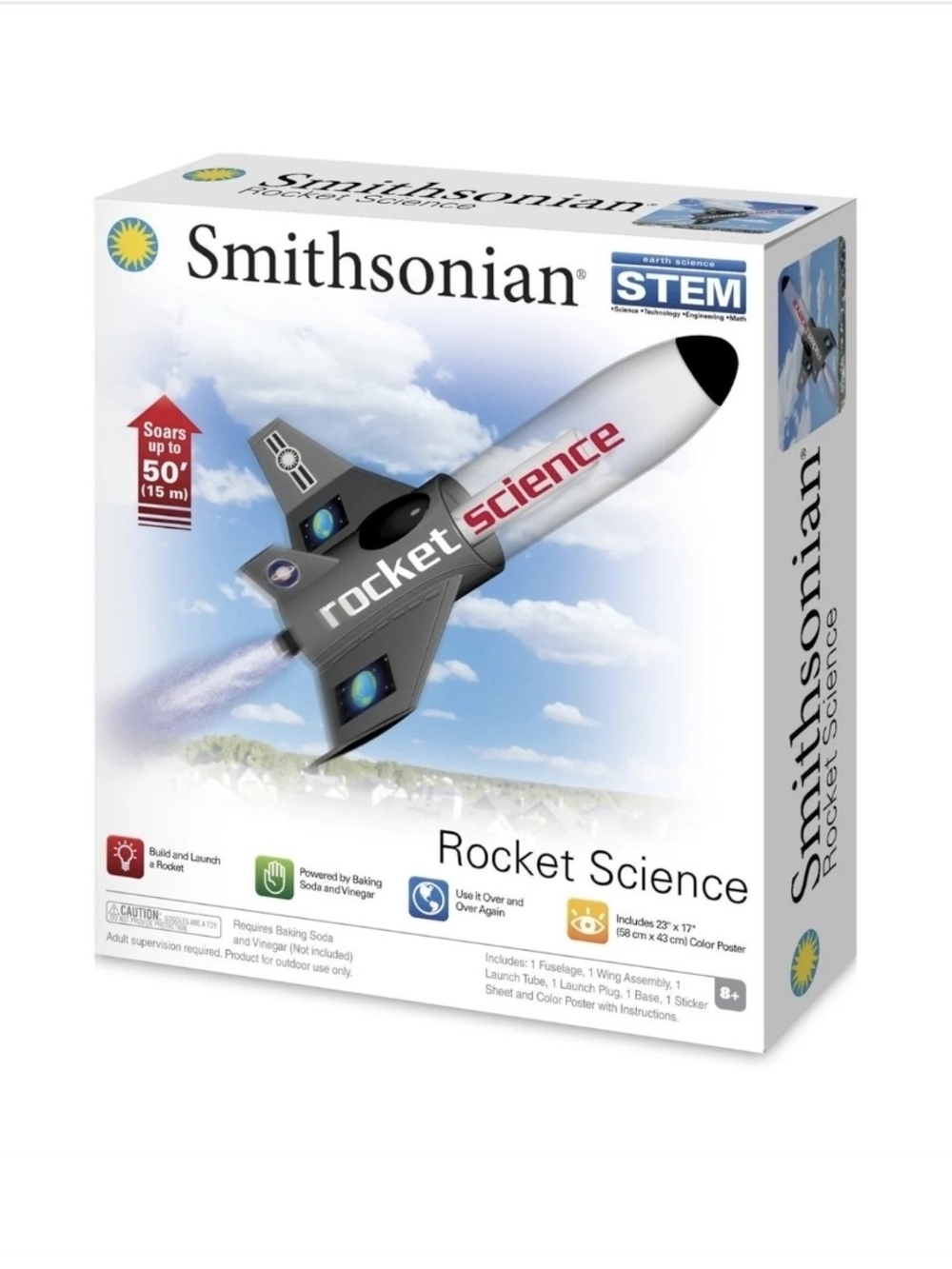 Smithsonian Rocket Science STEM Kit - Gray and White Rocket